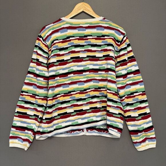 Talbots Women’s Button Up Colorful Sweater Size XL 100% Cotton - Picture 5 of 13